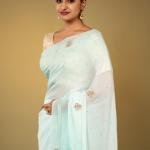 Sky Blue Viscose Chiffon Saree | All-Over Real Butta Work | Jaipurio Designer Collection